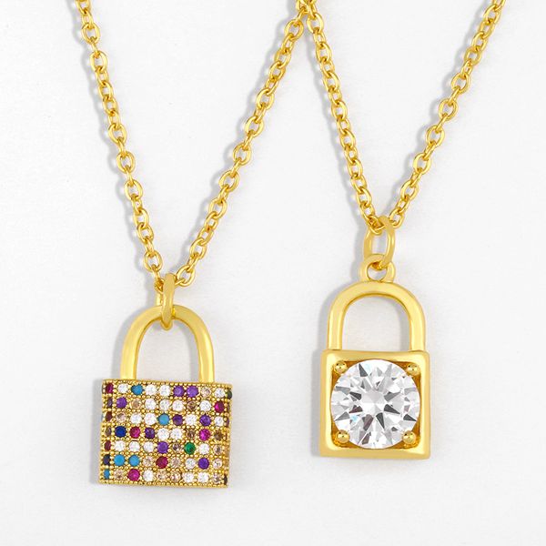 multicolor crystal padlock necklaces for women gold chain lock pendant necklace women cz copper zirconia rainbow jewelry nker29, Silver
multicolor crystal padlock necklaces for women gold chain lock pendant necklace women cz copper zirconia rainbow jewelry nker29, Silver