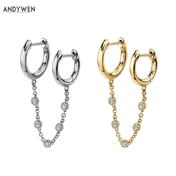 andywen 925 sterling silver solid safe chain double huggies crystal cz zircon hoops mini plain piercing 2 clips earring jewelry, Golden;silver
andywen 925 sterling silver solid safe chain double huggies crystal cz zircon hoops mini plain piercing 2 clips earring jewelry, Golden;silver