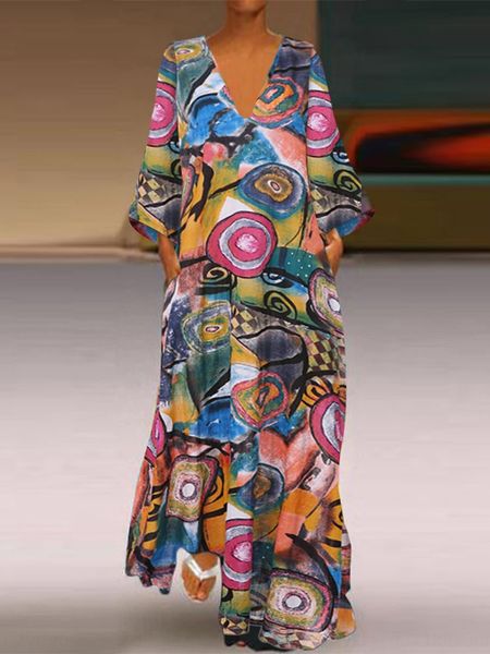 2020 cotton and linen printed v-neck large swing dress big big skirt cotton linen skirt 53adk, Black;gray
2020 cotton and linen printed v-neck large swing dress big big skirt cotton linen skirt 53adk, Black;gray