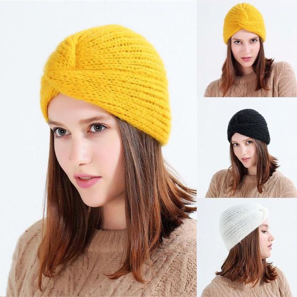 women solid color knitted beanie hat cross turban autumn winter hair accessory made of soft material with fine knitting craftsma, Blue;gray
women solid color knitted beanie hat cross turban autumn winter hair accessory made of soft material with fine knitting craftsma, Blue;gray