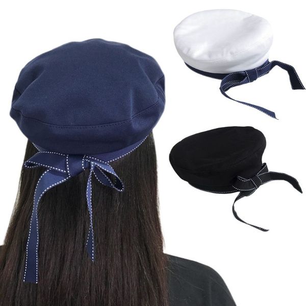 french style women girls flat beret cap with ribbon bowknot letters embroidery elegant artist painter student navy hat, Blue;gray
french style women girls flat beret cap with ribbon bowknot letters embroidery elegant artist painter student navy hat, Blue;gray