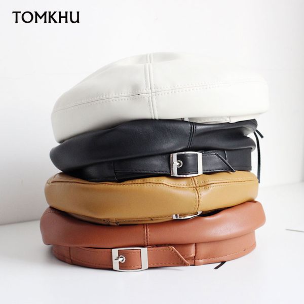 berets autumn winter elegant vintage leather buckle quality pu beret for women fashion easy match flat boina female hat, Blue;gray
berets autumn winter elegant vintage leather buckle quality pu beret for women fashion easy match flat boina female hat, Blue;gray