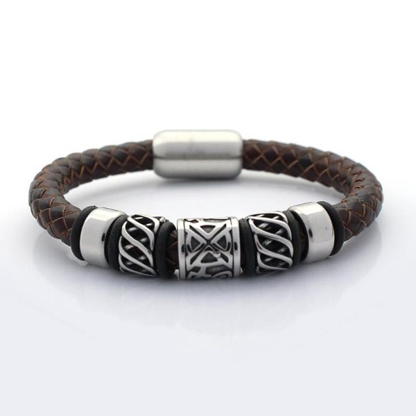 charm bracelets men wristband 8mm genuine braided leather bracelet never fade 316 stainless steel charms viking bead with magnet clasp, Golden;silver
charm bracelets men wristband 8mm genuine braided leather bracelet never fade 316 stainless steel charms viking bead with magnet clasp, Golden;silver