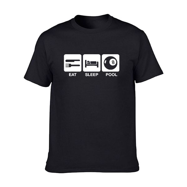 eat sleep pool бильярд лето новый t-shirt mens короткие рукава hip hop печатные футболки плюс размер top тройники streetwear