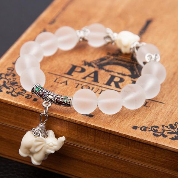 matte pink/white crystal strand bracelets charms elephant smile buddha head elastic string bracelet for women ethnic jewelry, Black
matte pink/white crystal strand bracelets charms elephant smile buddha head elastic string bracelet for women ethnic jewelry, Black