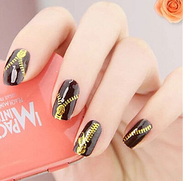 stickers & decals 1sheets gold zipper 3d designs nail art manicure decor tools diy tips fashion accessories, Black
stickers & decals 1sheets gold zipper 3d designs nail art manicure decor tools diy tips fashion accessories, Black