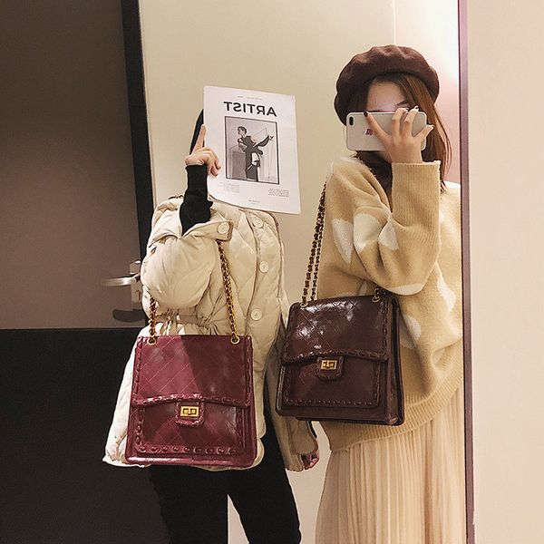 fuahalu doamond lattice chains shoulder bags for women fashion lock ruched satchels crossbody bags pu
fuahalu doamond lattice chains shoulder bags for women fashion lock ruched satchels crossbody bags pu