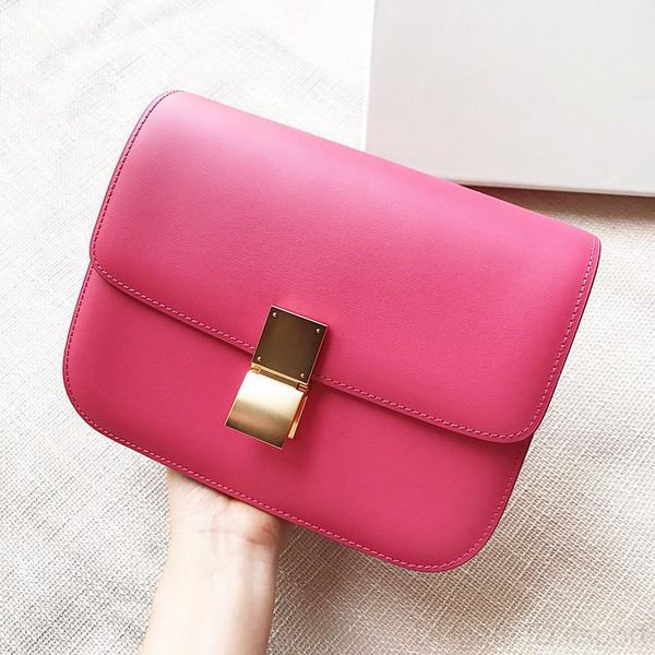 bean elegant2019 curd hand rub grain cowhide box small square package single shoulder satchel woman