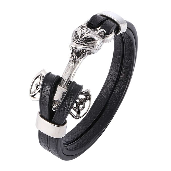 fashion men jewelry stainless steel wolf head bracelet man leather bracelet punk male charms bracelets bangles wristband bb780, Golden;silver
fashion men jewelry stainless steel wolf head bracelet man leather bracelet punk male charms bracelets bangles wristband bb780, Golden;silver