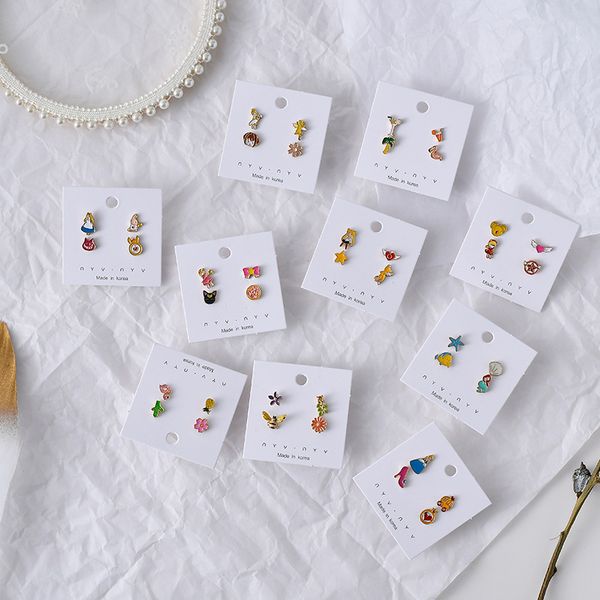 stud meetvii cute animal cartoon earrings set for women girl asymmetric bird star flower bear heart jewelry gift, Golden;silver
stud meetvii cute animal cartoon earrings set for women girl asymmetric bird star flower bear heart jewelry gift, Golden;silver