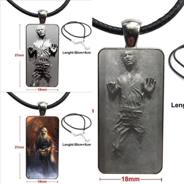 for men women han solo carbonite fashion glass cabochon pendant necklace women steel color choker rectangle necklace, Silver 
for men women han solo carbonite fashion glass cabochon pendant necklace women steel color choker rectangle necklace, Silver