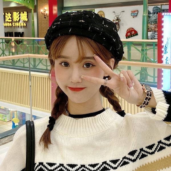 berets autumn and winter korean-style beret women's octagonal cap fashion japanese-style casual warm versatile retro, Blue;gray
berets autumn and winter korean-style beret women's octagonal cap fashion japanese-style casual warm versatile retro, Blue;gray