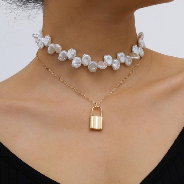 goth white color baroque pearl pendant choker necklace collares statement wedding punk boho lariat lock chain women jewelry, Silver
goth white color baroque pearl pendant choker necklace collares statement wedding punk boho lariat lock chain women jewelry, Silver