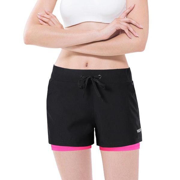 women 2-in-1 running shorts quick drying breathable active training jogging cycling workout shorts with liner, White;black
women 2-in-1 running shorts quick drying breathable active training jogging cycling workout shorts with liner, White;black