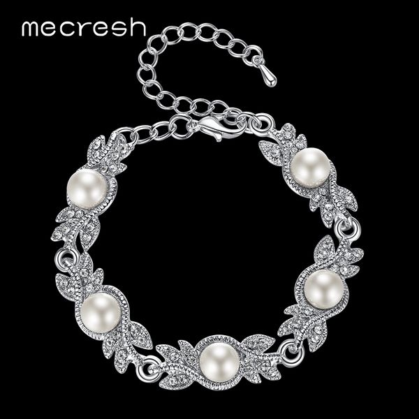 mecresh charming simulated pearl bracelets for women silver/gold-color leaf crystal pulseras mujer femme wedding jewelry msl197, Black
mecresh charming simulated pearl bracelets for women silver/gold-color leaf crystal pulseras mujer femme wedding jewelry msl197, Black