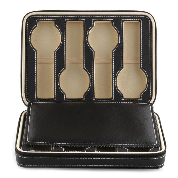 watch boxes & cases 8 grids display storage box case tray zippered travel collector faux leather black, Black;blue
watch boxes & cases 8 grids display storage box case tray zippered travel collector faux leather black, Black;blue