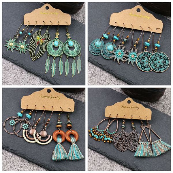 oiquei boho vintage women's green tassel earrings ethnic metal geometric semicircle round dangle hanging earrings jewelry gifts, Silver
oiquei boho vintage women's green tassel earrings ethnic metal geometric semicircle round dangle hanging earrings jewelry gifts, Silver