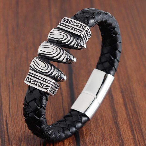 black leather bracelet for men women design stainless steel magnetic clasp braid rope chain charm bracelets for men, Golden;silver
black leather bracelet for men women design stainless steel magnetic clasp braid rope chain charm bracelets for men, Golden;silver