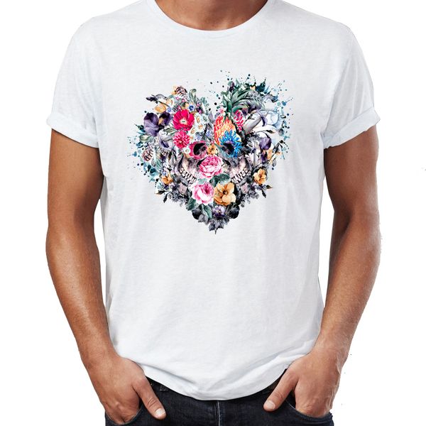 men's t shirt skull heart awesome artsy tee
men's t shirt skull heart awesome artsy tee