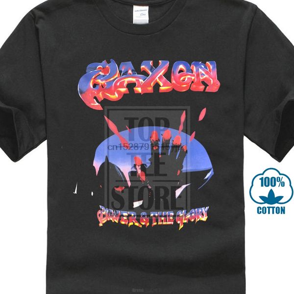 saxon power and the glory 1983 album cover t shirt
