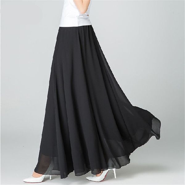two-layer chiffon swing skirt women summer casual vacation beach black skirts boho women solid tulle maxi long skirt
two-layer chiffon swing skirt women summer casual vacation beach black skirts boho women solid tulle maxi long skirt