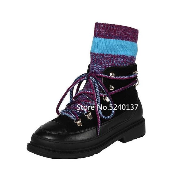 boots autumn/winter warm snow knitting patchwork women mid-calf round toe cross-tied thick bottom european design shoes, Black
boots autumn/winter warm snow knitting patchwork women mid-calf round toe cross-tied thick bottom european design shoes, Black