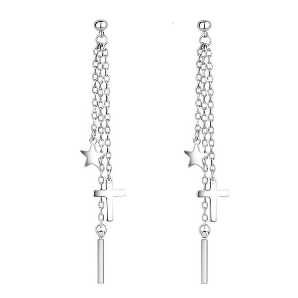 925 sterling silver long chain tassel star / cross drop earrings for women star drop cross pendant earrings eardrop
925 sterling silver long chain tassel star / cross drop earrings for women star drop cross pendant earrings eardrop