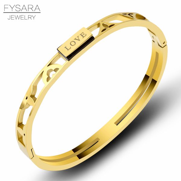 fysara fashion charm bracelets for women stainless steel gold bangles hollow v pulseiras bridal jewelry, Black
fysara fashion charm bracelets for women stainless steel gold bangles hollow v pulseiras bridal jewelry, Black