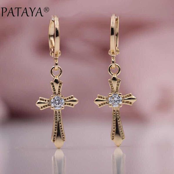 pataya new 585 rose gold cross white natural zircon dangle long earrings women lucky luxury wedding party religion fine jewelry, Golden
pataya new 585 rose gold cross white natural zircon dangle long earrings women lucky luxury wedding party religion fine jewelry, Golden