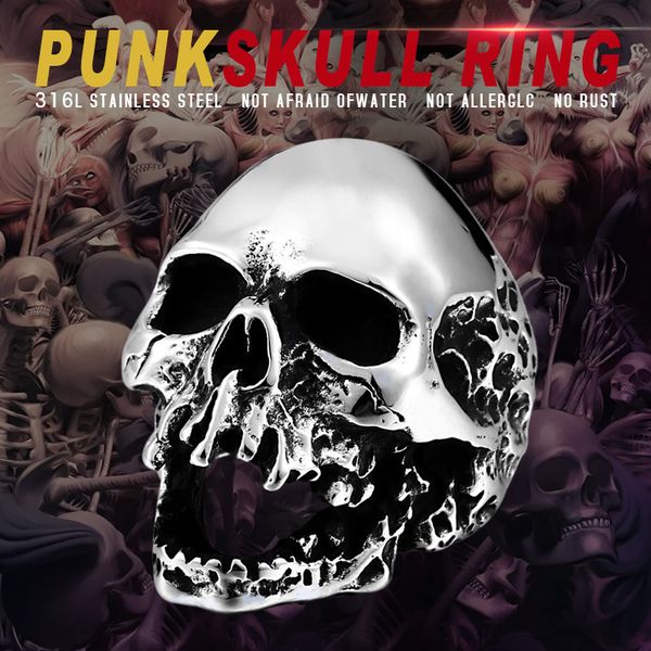 cluster rings beier unique original style big skull for man stainless steel punk rock male personality ring halloween party supplies br8-382, Golden;silver
cluster rings beier unique original style big skull for man stainless steel punk rock male personality ring halloween party supplies br8-382, Golden;silver