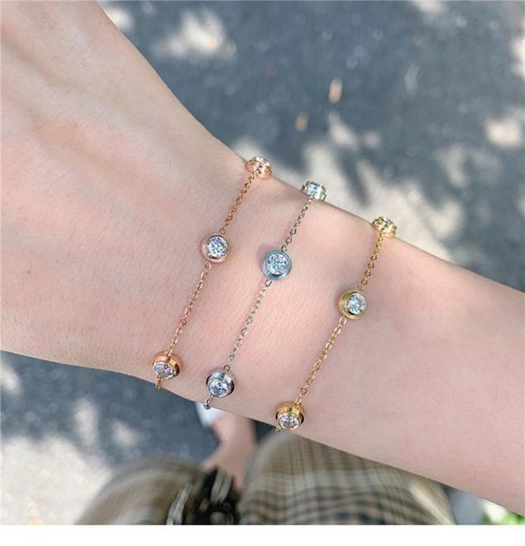 link, chain yun ruo luxury five zircon stone bracelet woman birthday gift rose gold color fashion titainum steel jewelry not fade drop ship, Black
link, chain yun ruo luxury five zircon stone bracelet woman birthday gift rose gold color fashion titainum steel jewelry not fade drop ship, Black