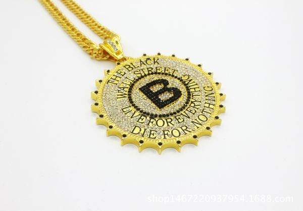 Black Wall Street High Quality 24K Gold/Silver Plated Necklace B Letter Hip Hop Round Big Necklace for Rapper Men Fashion Jewelry
Black Wall Street High Quality 24K Gold/Silver Plated Necklace B Letter Hip Hop Round Big Necklace for Rapper Men Fashion Jewelry