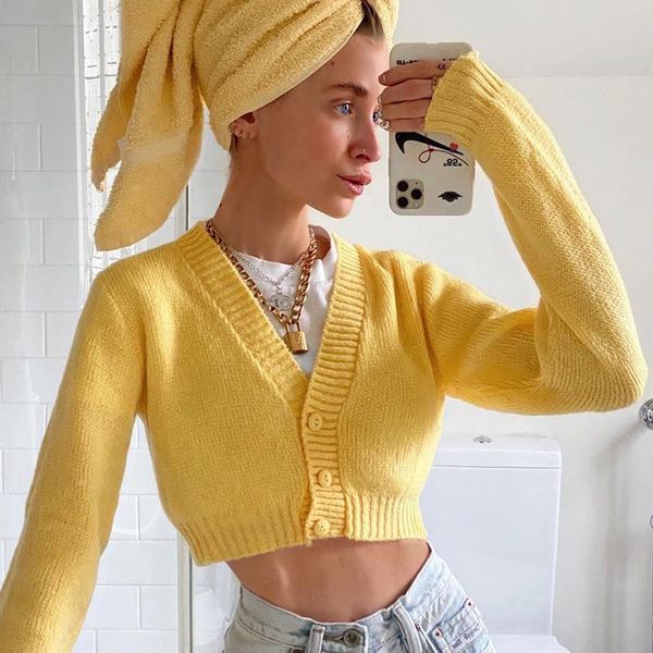 yellow sweet knitted cardigan sweater women button v neck long sleeve autumn winter sweater korean fashion y2k knitwear, White;black
yellow sweet knitted cardigan sweater women button v neck long sleeve autumn winter sweater korean fashion y2k knitwear, White;black