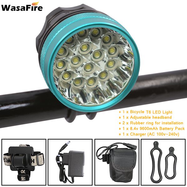 wasafire 40000lm bicycle light 16 leds xml-t6 bike light cycling front head lamp mtb headlight + 9600mah battery pack + charger
wasafire 40000lm bicycle light 16 leds xml-t6 bike light cycling front head lamp mtb headlight + 9600mah battery pack + charger