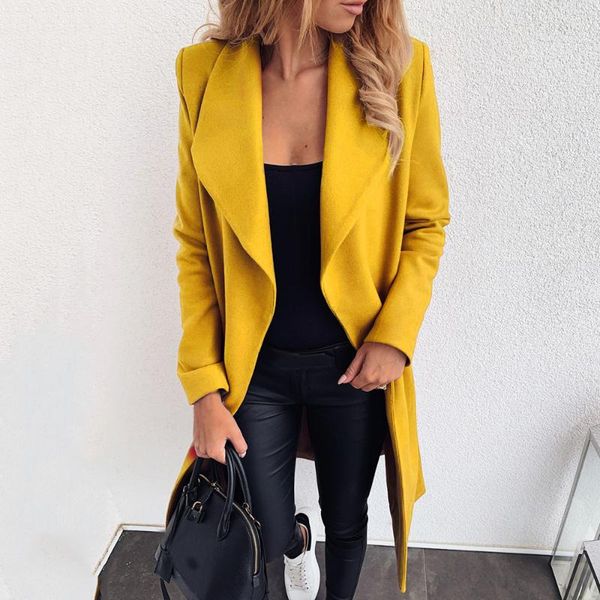 women's wool & blends lasperal autumn winter women solid color streetwear bandage long sleeve woolen coat ladies casual slim thick outw, Black
women's wool & blends lasperal autumn winter women solid color streetwear bandage long sleeve woolen coat ladies casual slim thick outw, Black