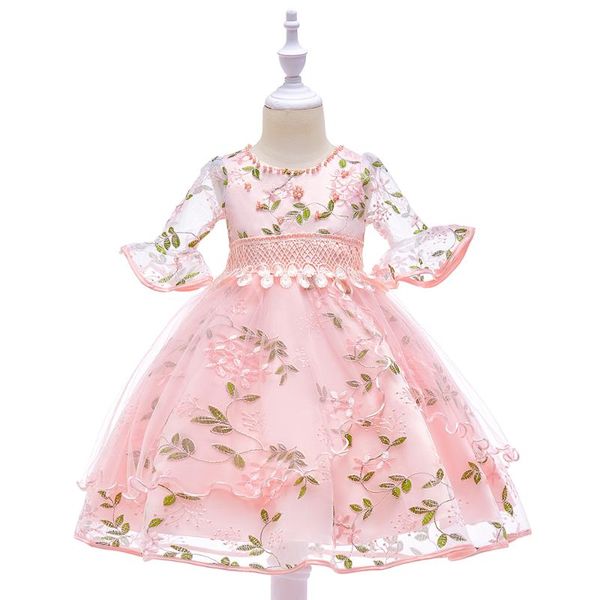 2020 new style girl half sleeves embroidery flower party dress children girl elegant princess dress for 3-8 years l5015, Red;yellow
2020 new style girl half sleeves embroidery flower party dress children girl elegant princess dress for 3-8 years l5015, Red;yellow
