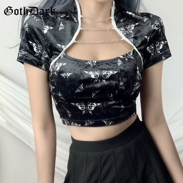 гот dark butterfly распечатать урожай streetwear sexy женщин t-shirt цепи летняя мода 2020 с коротким рукавом женский tee chic, White
гот dark butterfly распечатать урожай streetwear sexy женщин t-shirt цепи летняя мода 2020 с коротким рукавом женский tee chic, White