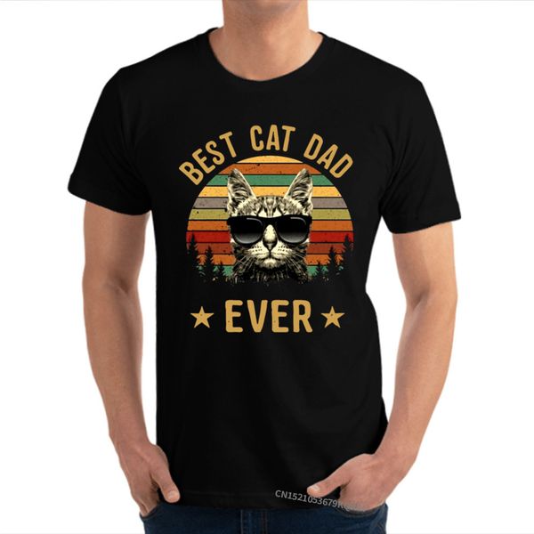 cat dad ever cute love heart cat man tshirts 3d print comfortable tees 100% cotton family tees plus size