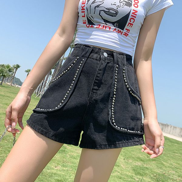 women's jeans cotton european station 2021 willow nail denim shorts plus size loose rivet girls high waist wide-leg pants women, Blue
women's jeans cotton european station 2021 willow nail denim shorts plus size loose rivet girls high waist wide-leg pants women, Blue