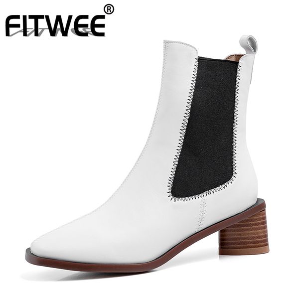 fitwee new woman ankle boots genuine leather mixed color low heel winter shoes woman fashion simple ladies footwear size 34-40, Black
fitwee new woman ankle boots genuine leather mixed color low heel winter shoes woman fashion simple ladies footwear size 34-40, Black