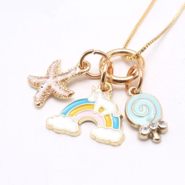 pendant necklaces 2021 cute gold plated box chain enamel small horse cream rainbow children necklace, Silver
pendant necklaces 2021 cute gold plated box chain enamel small horse cream rainbow children necklace, Silver
