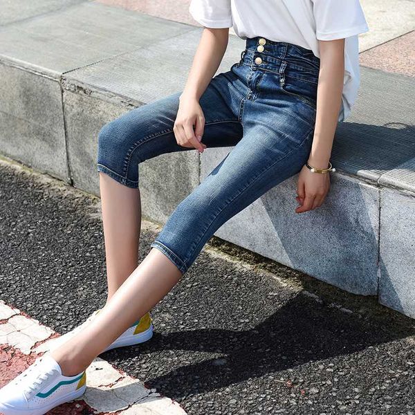 2020 women's spring summer denim casual calf-length pants girls high waist buckle skinny capris jeans trousers, Black;white
2020 women's spring summer denim casual calf-length pants girls high waist buckle skinny capris jeans trousers, Black;white