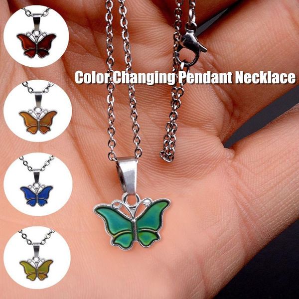 butterfly color changing pendant necklace girl's decorative jewelry accessory, Silver
butterfly color changing pendant necklace girl's decorative jewelry accessory, Silver