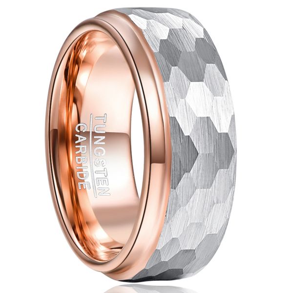 wedding rings sell 8mm wide tungsten carbide ring side step rose gold color surface hammered steel anniversary, Slivery;golden
wedding rings sell 8mm wide tungsten carbide ring side step rose gold color surface hammered steel anniversary, Slivery;golden