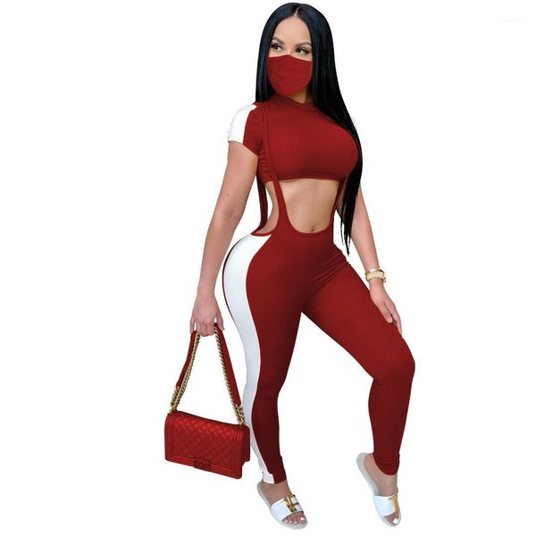 short tshirt and overalls famale two piece pants women hollow out skinny suit with mask long sleeve, White
short tshirt and overalls famale two piece pants women hollow out skinny suit with mask long sleeve, White