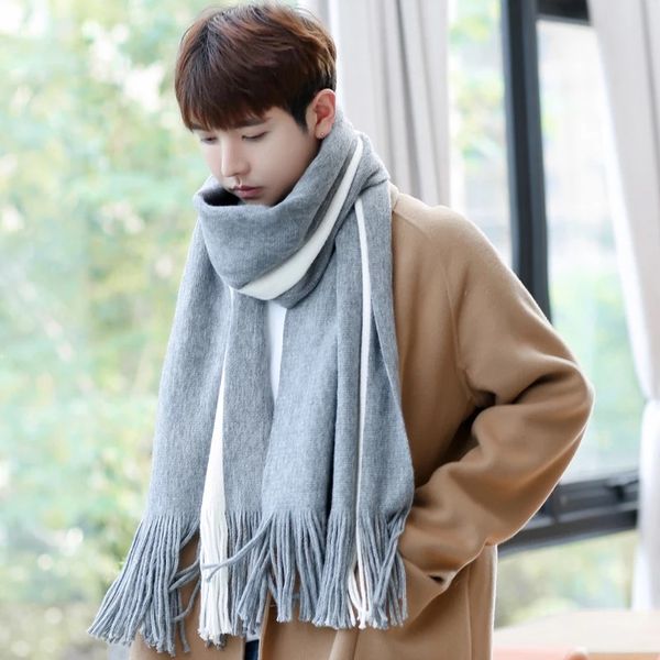 new fashion men's winter korean version of the wild simple new men's scarf knitted long section young people students scarf, Blue;gray
new fashion men's winter korean version of the wild simple new men's scarf knitted long section young people students scarf, Blue;gray