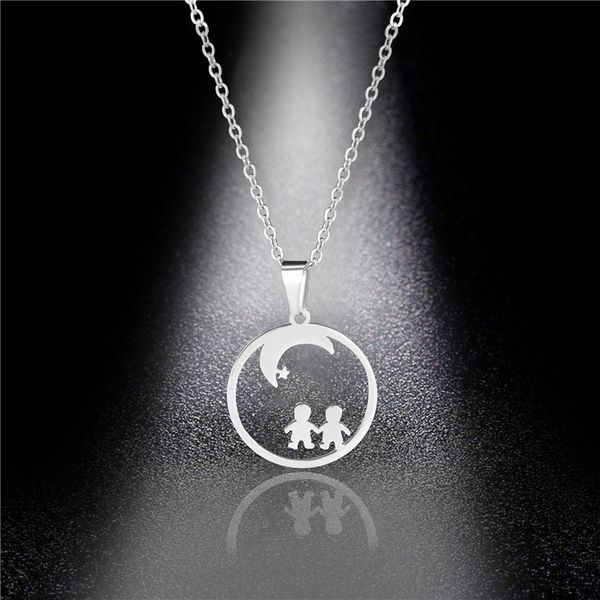 pendant necklaces stainless steel boy and girl necklace european american family couple xingyue accessories clavicle chain, Silver
pendant necklaces stainless steel boy and girl necklace european american family couple xingyue accessories clavicle chain, Silver