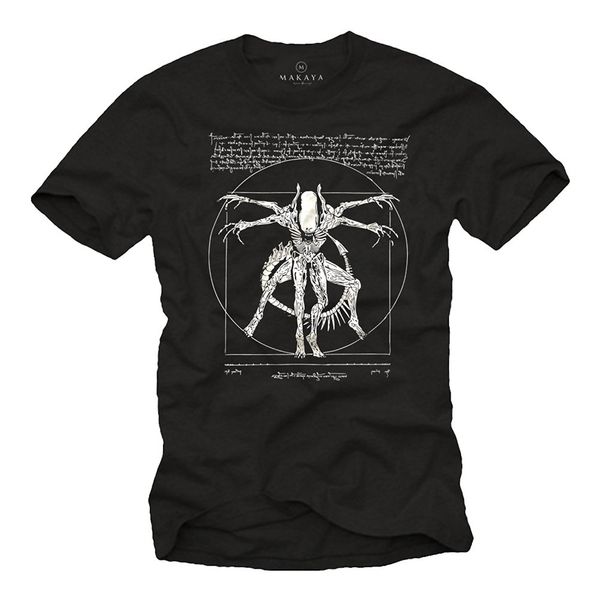 2019 new summer slim tee shirt cool stuff for teenagers - da vinci alien t-shirt - gamer gifts for men