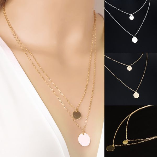 chains women necklace round sequins coin double-layer jewelry gift for girls@88, Silver
chains women necklace round sequins coin double-layer jewelry gift for girls@88, Silver