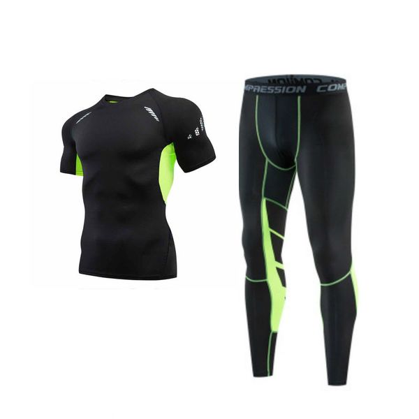 running sets men's tracksuit sports suit gym fitness compression t shirt men jogging sportwear training tights 2pcs/set, Black;blue
running sets men's tracksuit sports suit gym fitness compression t shirt men jogging sportwear training tights 2pcs/set, Black;blue
